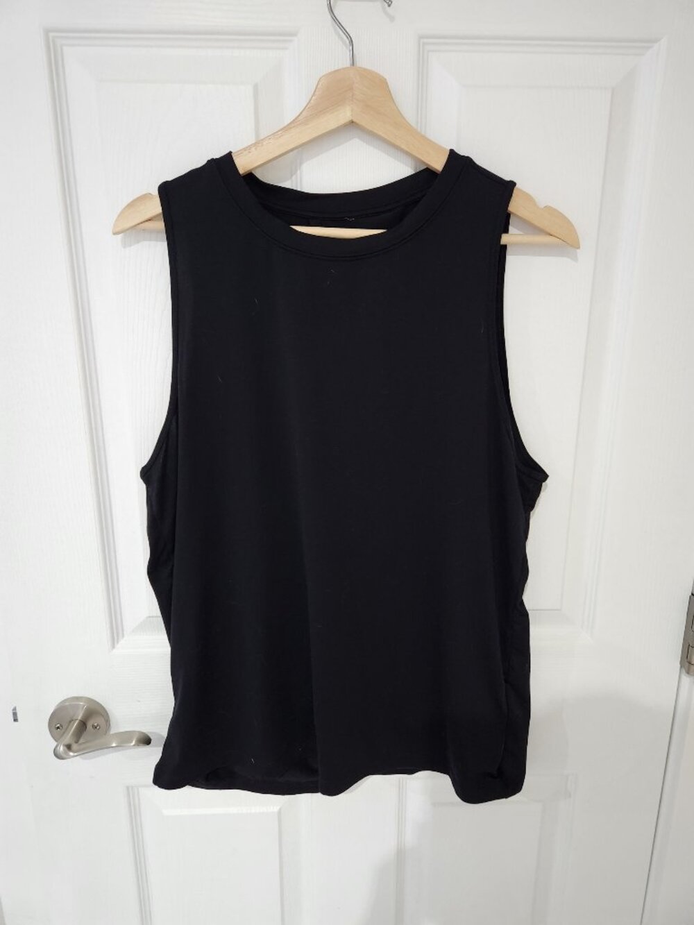 Fabletics Open Back Black Tank Top - Large